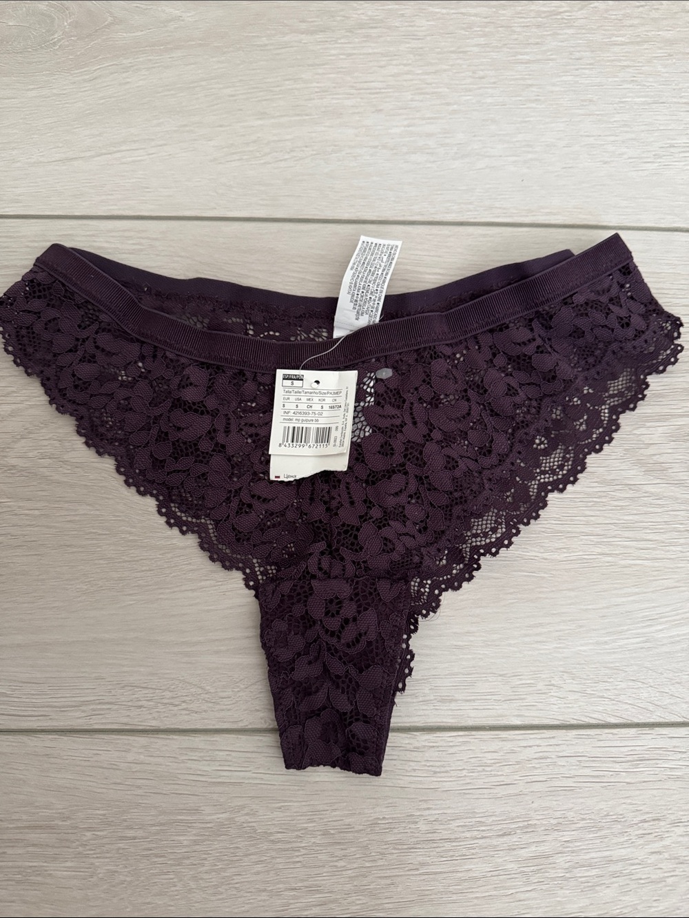 Victoria's Secret Plum Lace Thong Panty